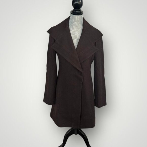 Massimo Vintage Wool Blend Brown Pea Coat Small - Picture 1 of 8